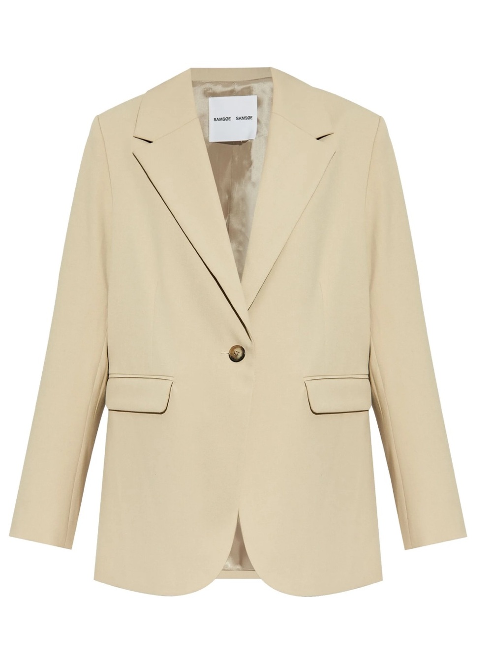 Sandro Beige Single-Button Tailored Blazer